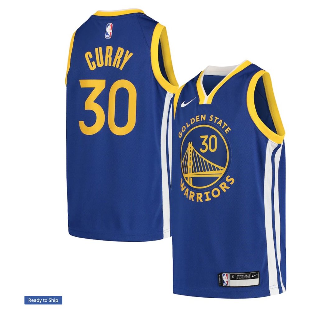 Youth Golden State Warriors Stephen Curry Nike Royal Team Swingman Jersey